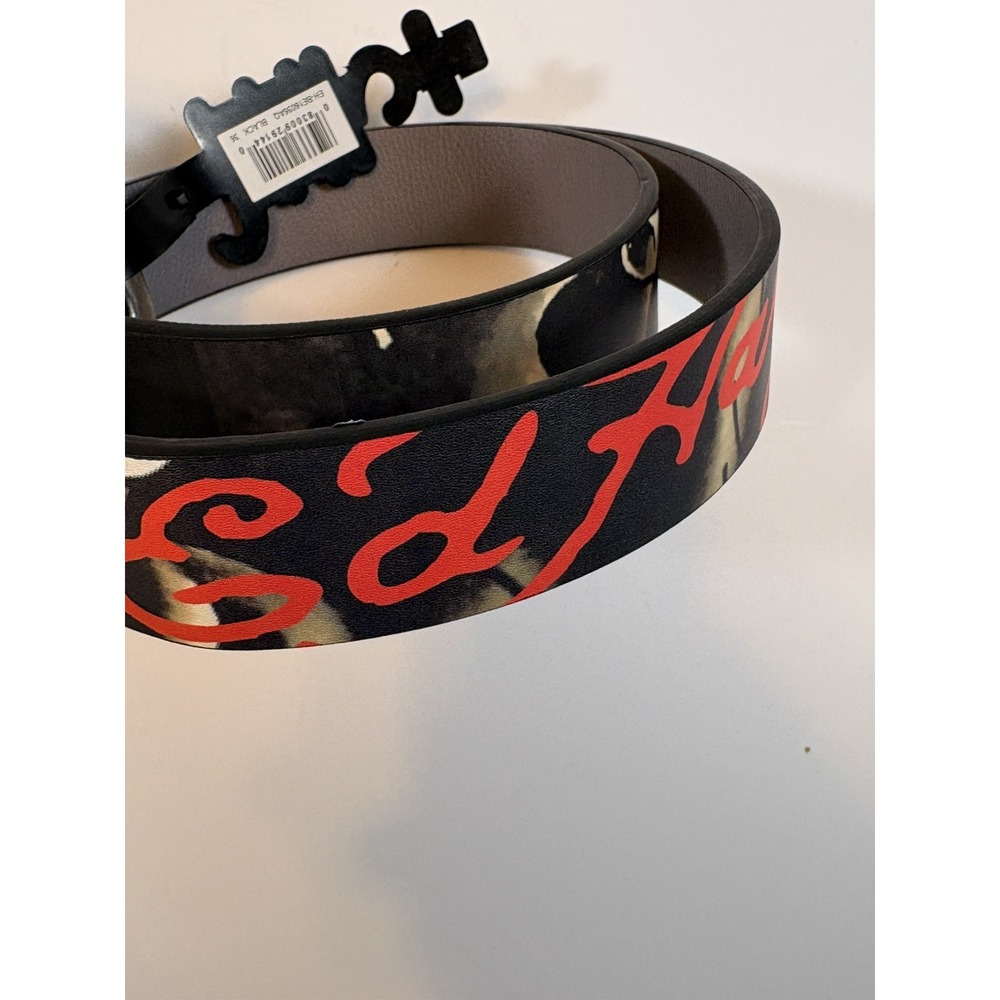 Ed Hardy Reversible Panther Tattoo Print Faux Leather Belt Men's 36 NEW!